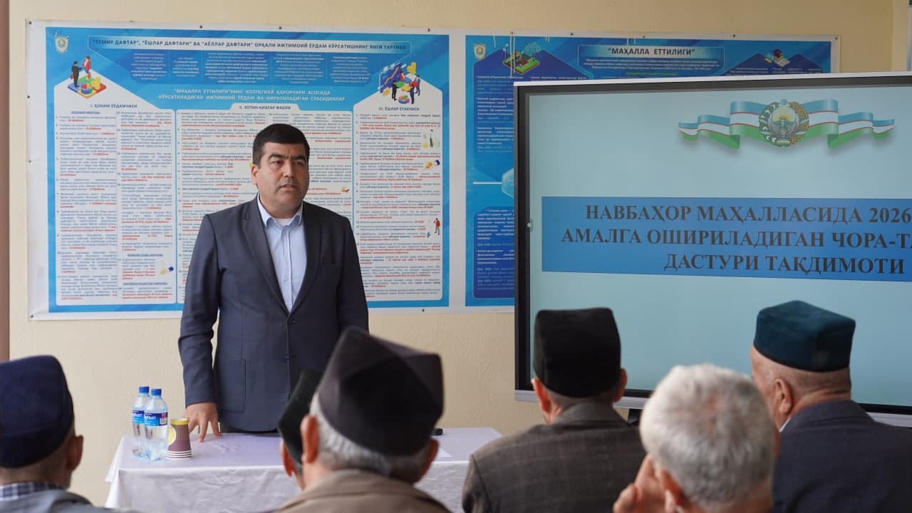 Navbahor tumanga namuna bo‘ladigan mahallaga aylantiriladi