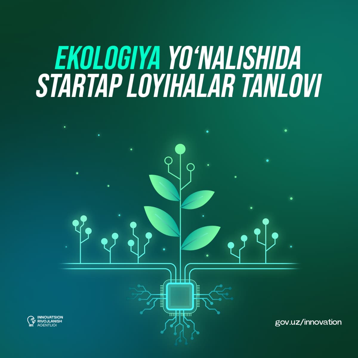 “Bo‘lajak olim” tanlovi doirasida “Yoshlarning ekologiya yoʻnalishidagi innovatsion loyihalarini ragʻbatlantirish maqsadida startap loyihalar tanlovi”