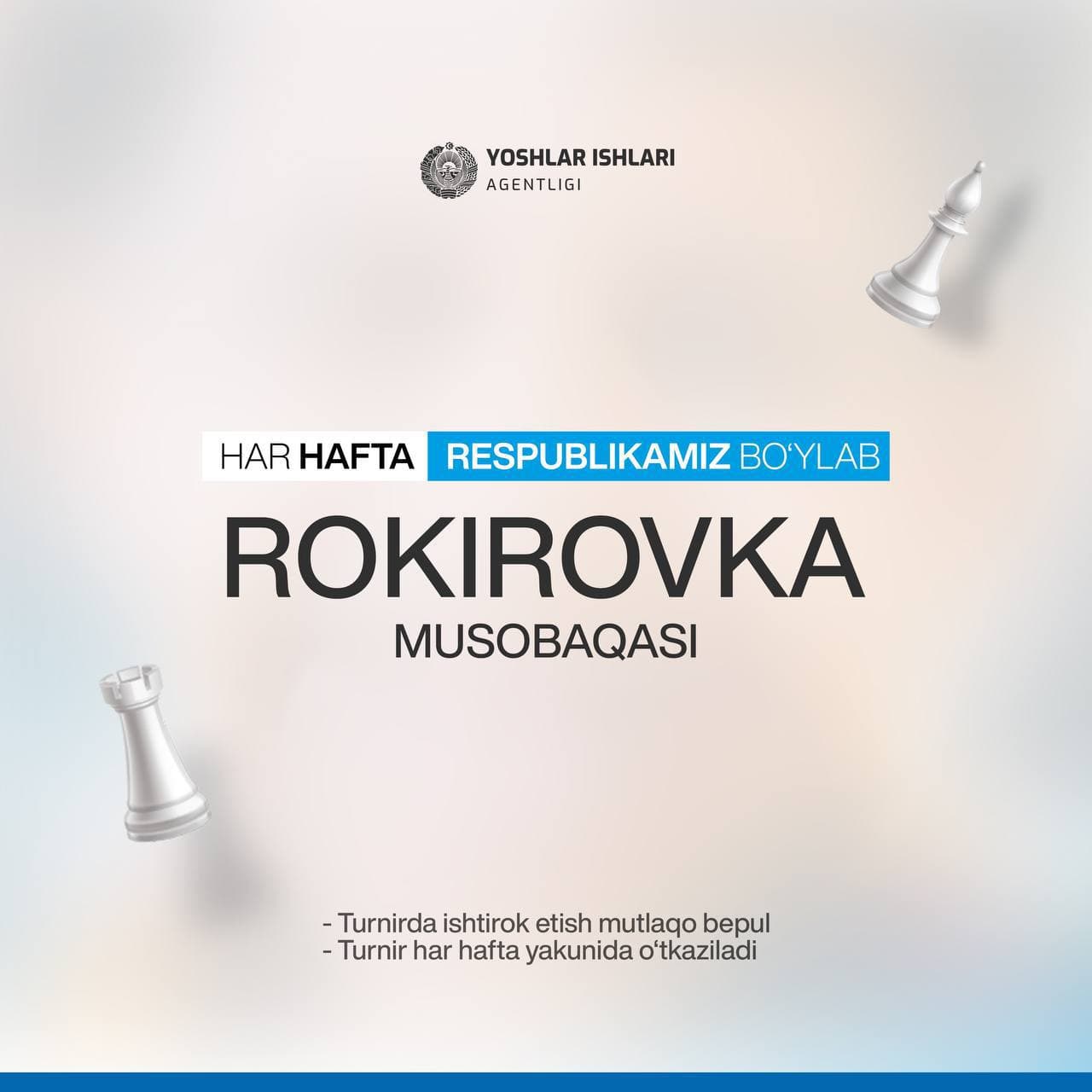 Yurtimiz bo'ylab an’anaviy tarzda har hafta yakunida “Rokirovka” turnirlari o'tkazilib kelinmoqda