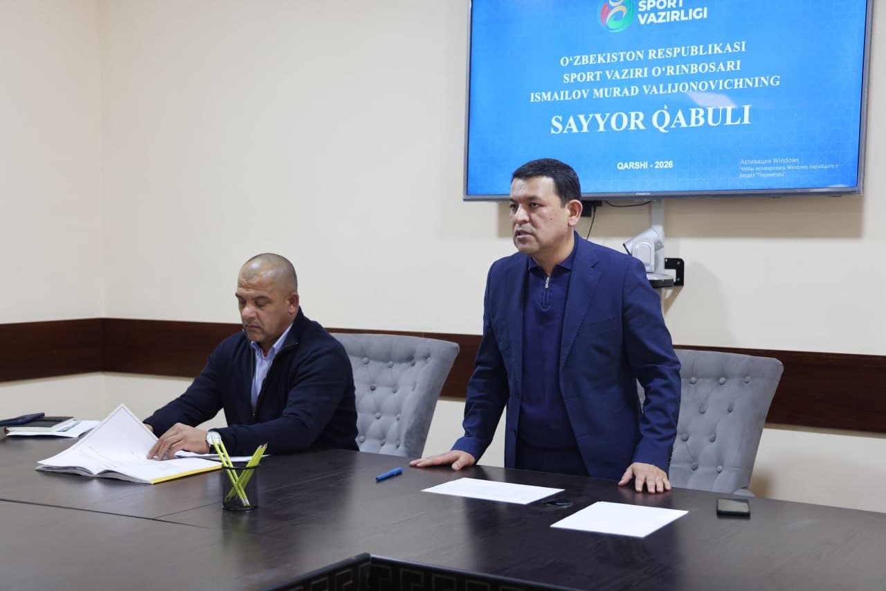 Sayyor qabul: Qashqadaryoda sport sohasi muammolari joyida o‘rganildi: vazir o‘rinbosari ishtirokida sayyor qabul o‘tkazildi