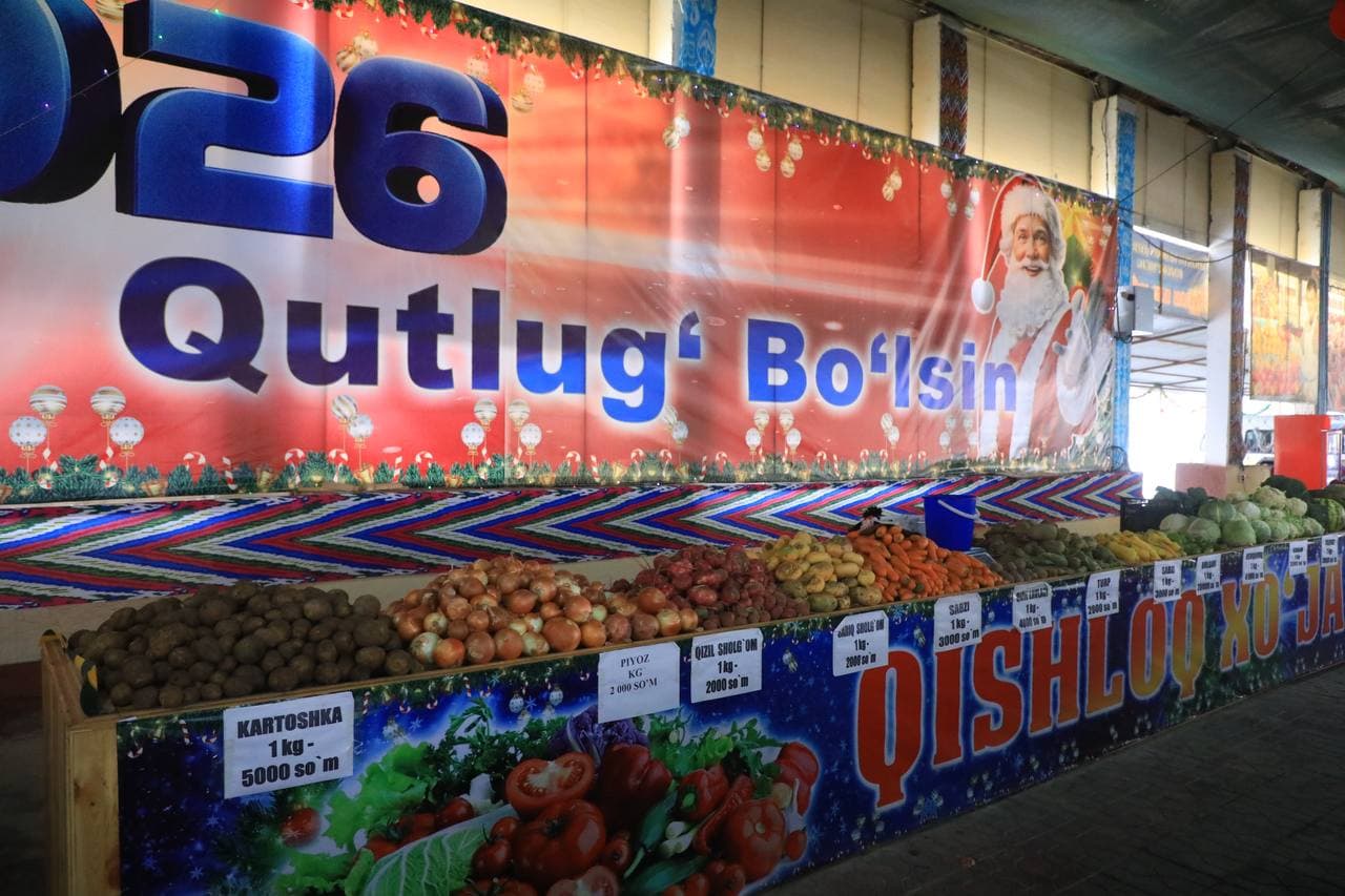 🎄 Янги йил арафасида арзонлаштирилган ярмарка аҳолига хизмат кўрсатмоқда