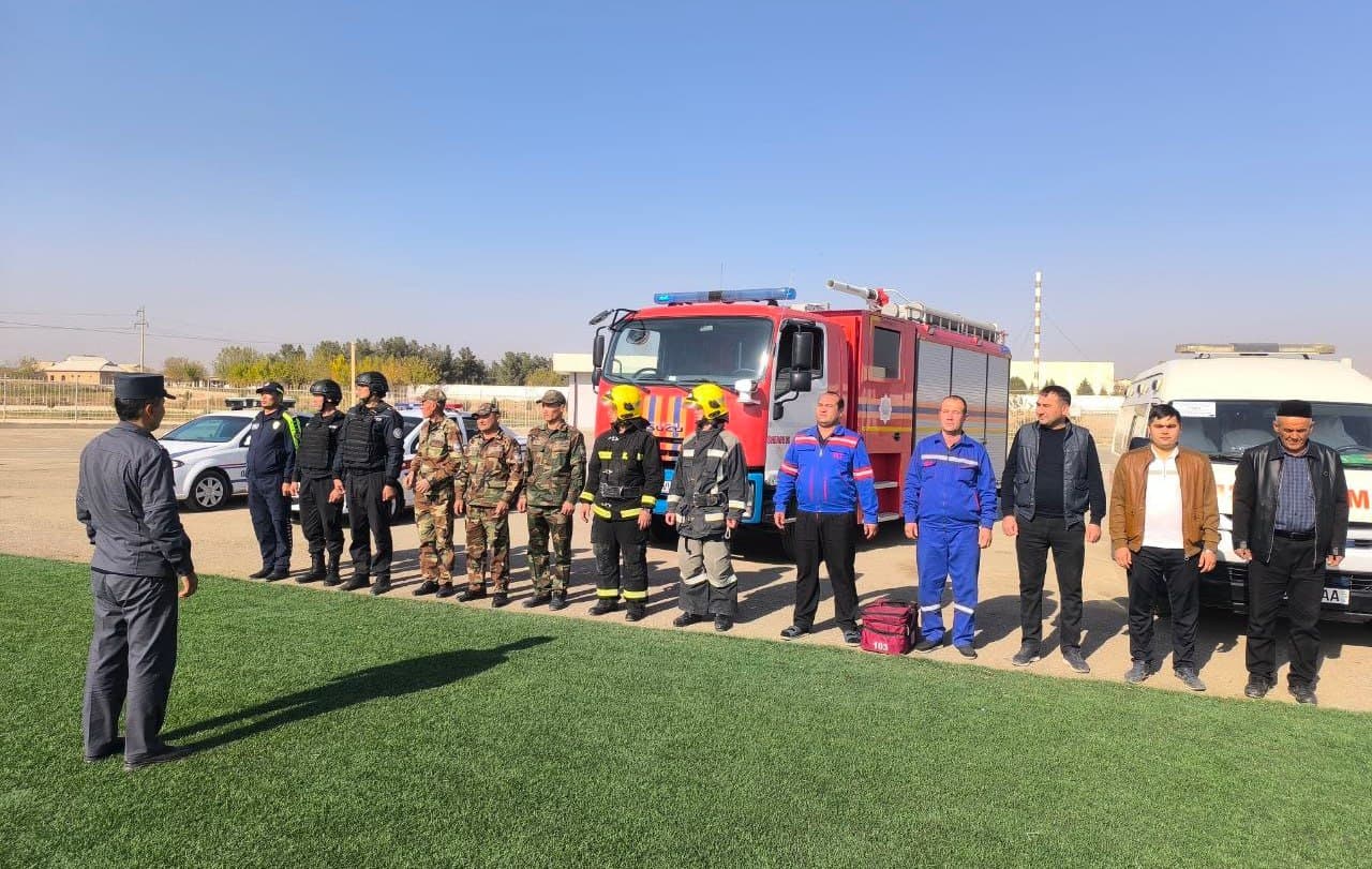 Sherobodda favqulodda vaziyatlar bo‘yicha amaliy mashg‘ulot o‘tkazildi
