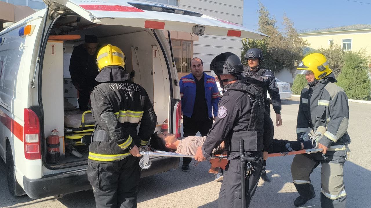 Sherobodda favqulodda vaziyatlar bo‘yicha amaliy mashg‘ulot o‘tkazildi