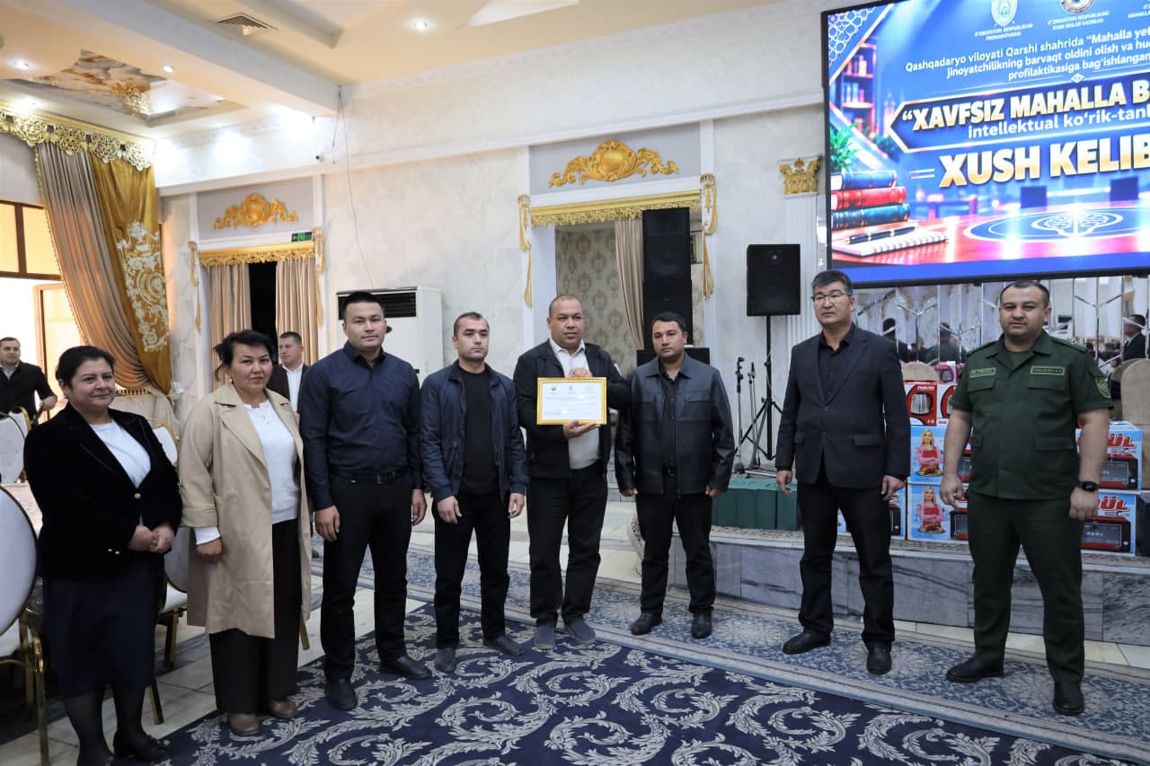 Qarshida “Xavfsiz mahalla bilimdoni” ko‘rik-tanlovining shahar bosqichi o‘tkazildi