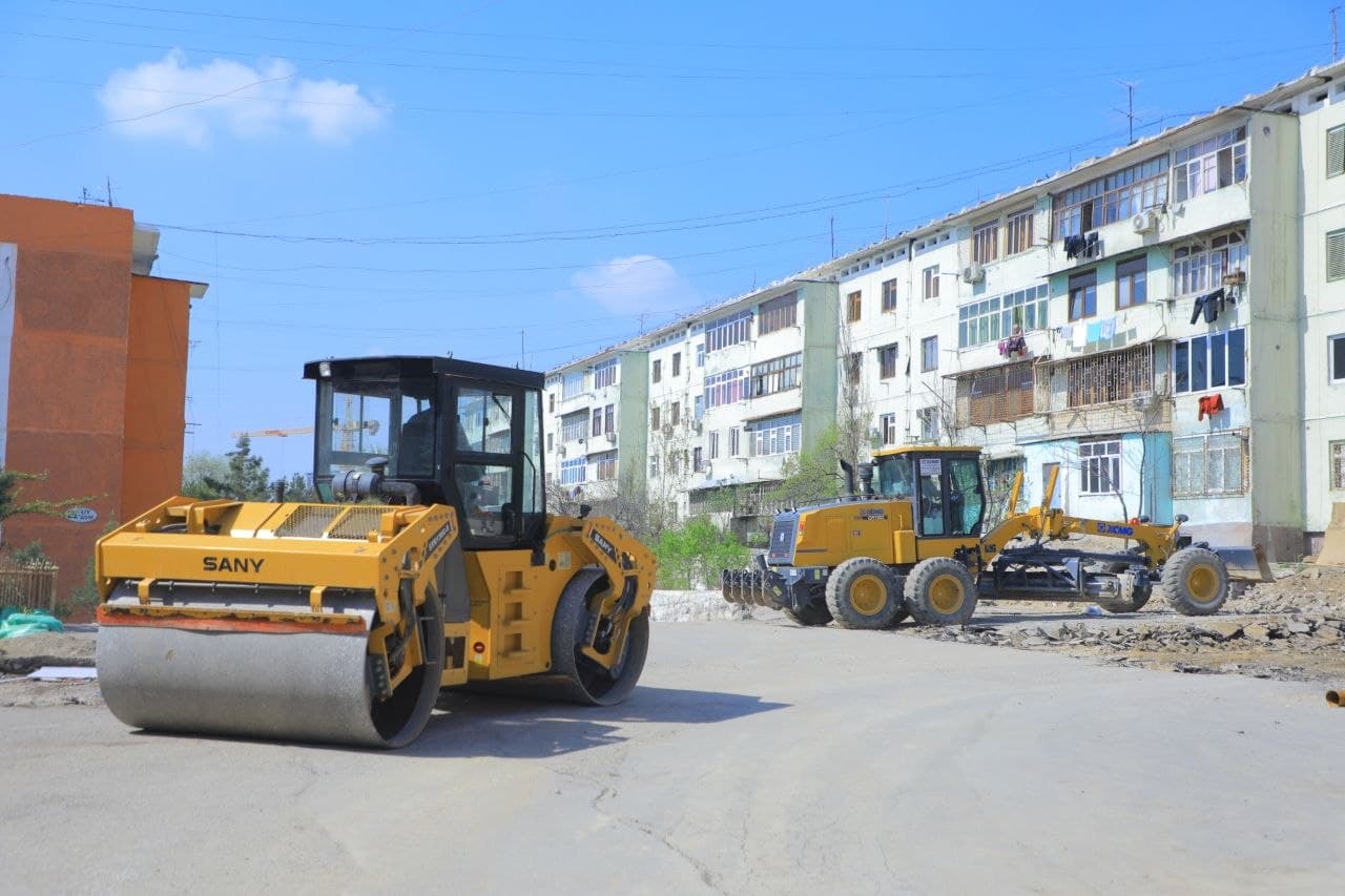Abu Rayxon Beruniy mahallasida infratuzilmani yaxshilash va obodonlashtirish ishlari davom etmoqda