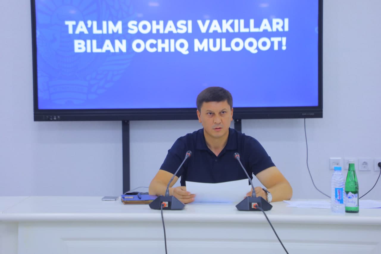 Таълим соҳаси вакиллари билан очиқ мулоқот ўтказилди
