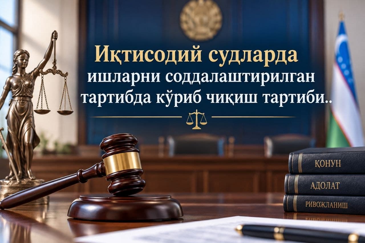Иқтисодий судларда ишларни соддалаштирилган тартибда кўриб чиқиш тартиби