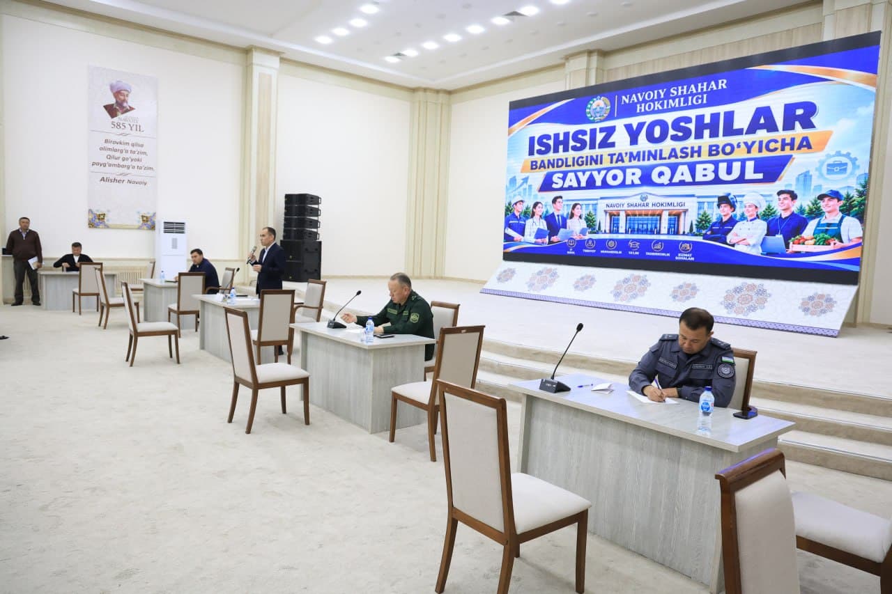 NAVOIY SHAHRIDA YOSHLAR BANDLIGI VA AHOLI MUROJAATLARI BO‘YICHA KENGAYTIRILGAN SAYYOR QABUL O‘TKAZILDI