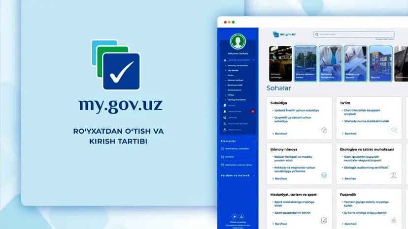 Yagona interaktiv davlat xizmatlari portaliga kirish va ro'yhatdan o'tish