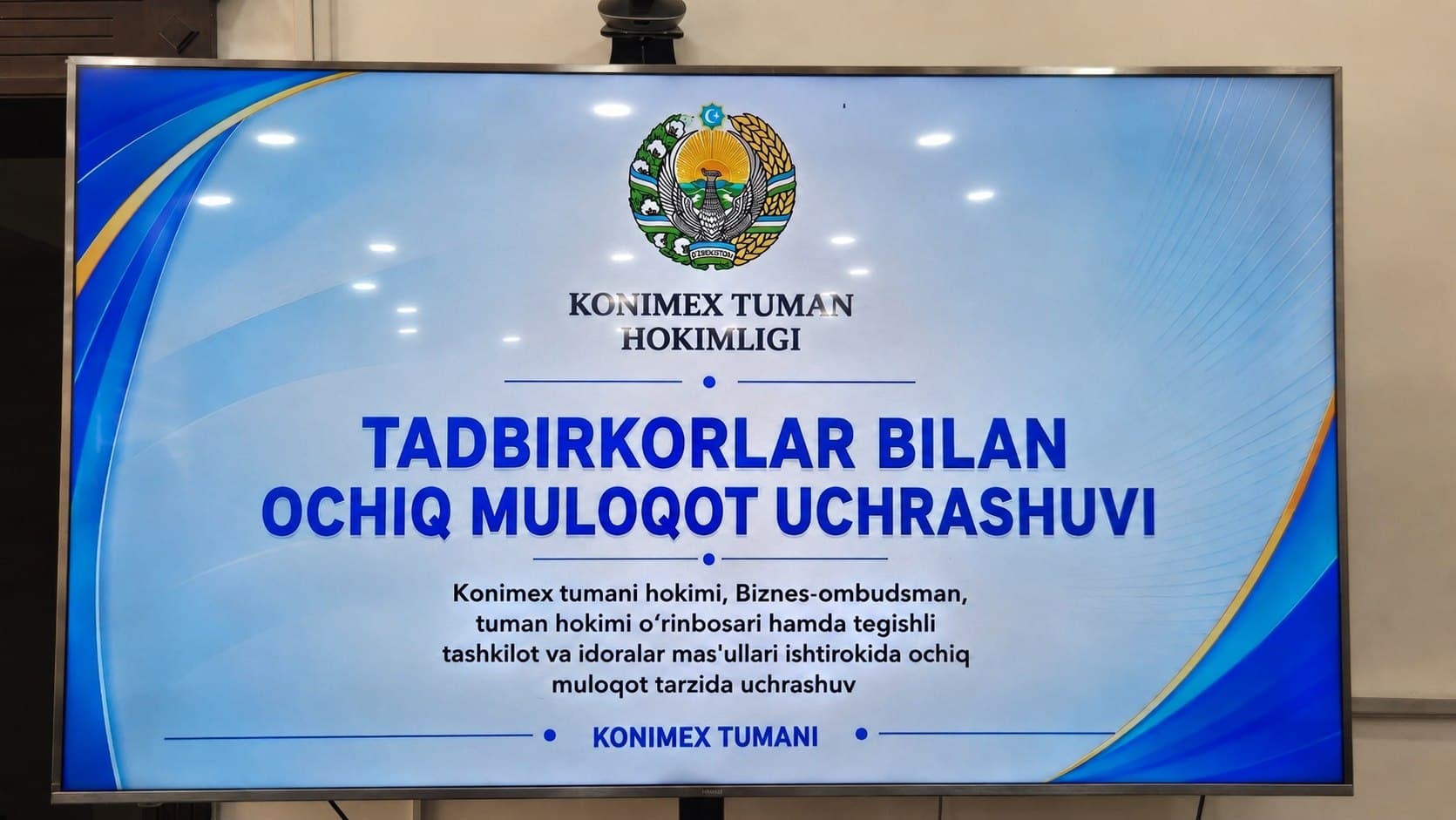TADBIRKORLAR BILAN UCHRASHUV VA OCHIQ MULOQOT