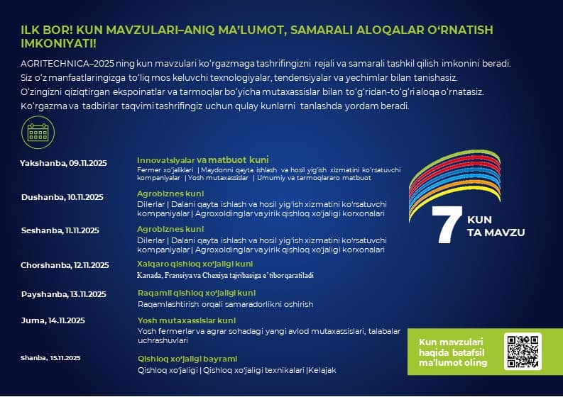 Agritechnica — 2025: Qishloq xo‘jaligida yangi tendensiyalar va raqamli innovatsiyalar