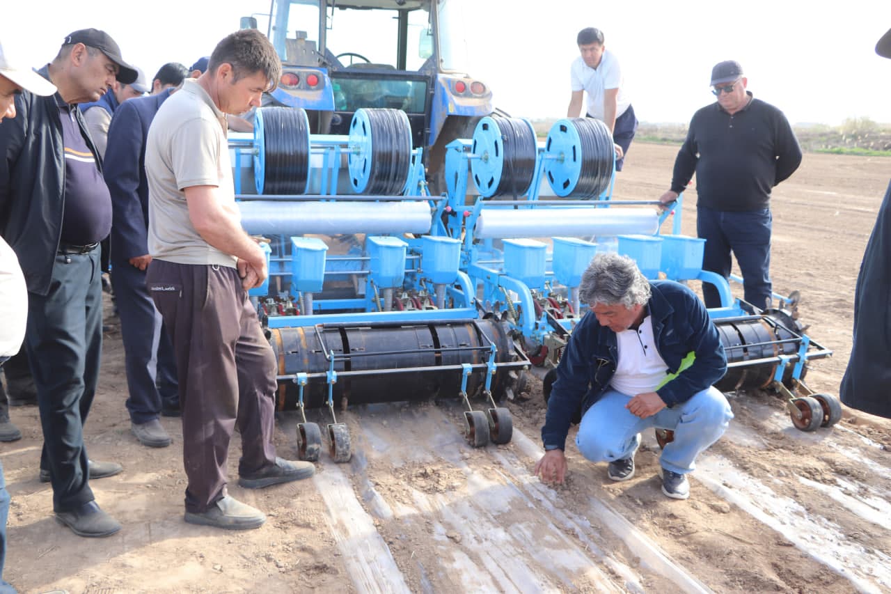 Qamashi tumanida chigit ekish bo‘yicha amaliy seminar o‘tkazildi