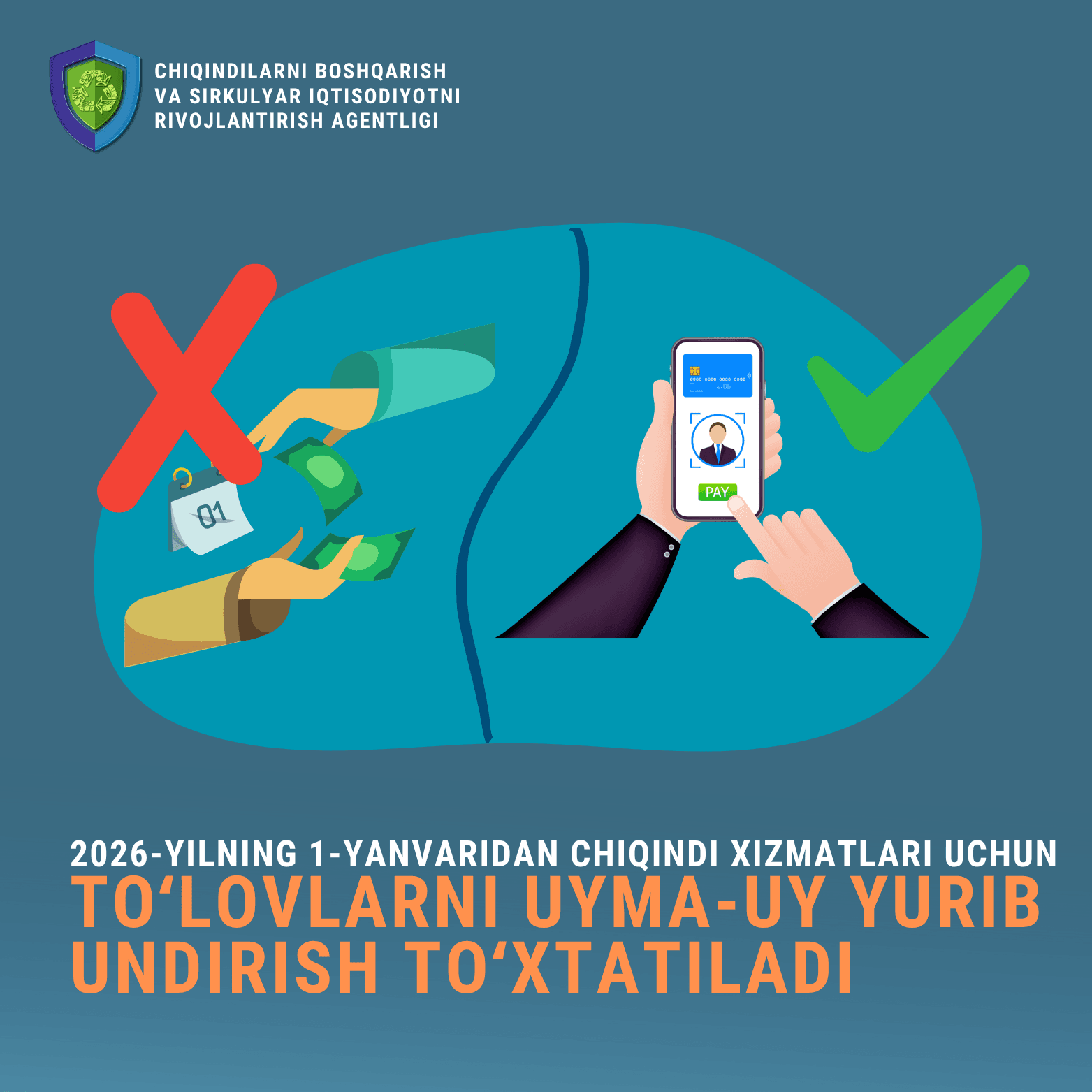 2026-yilning 1-yanvaridan chiqindi xizmatlari uchun toʻlovlarni uyma-uy yurib undirish toʻxtatiladi