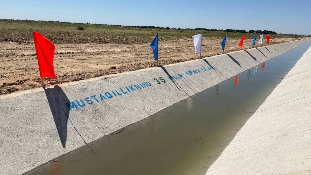 Mirzacho‘lda 1 200 gektar yerning suv ta’minotini yaxshilaydigan kanal foydalanishga topshirildi