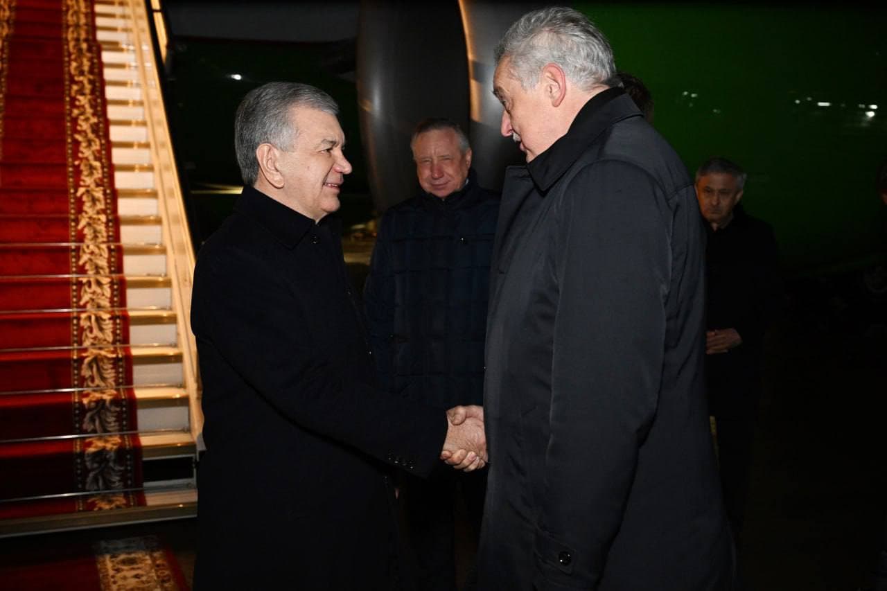 Oʻzbekiston Respublikasi Prezidenti Shavkat Mirziyoyev amaliy tashrif bilan Sankt-Peterburg shahriga keldi.