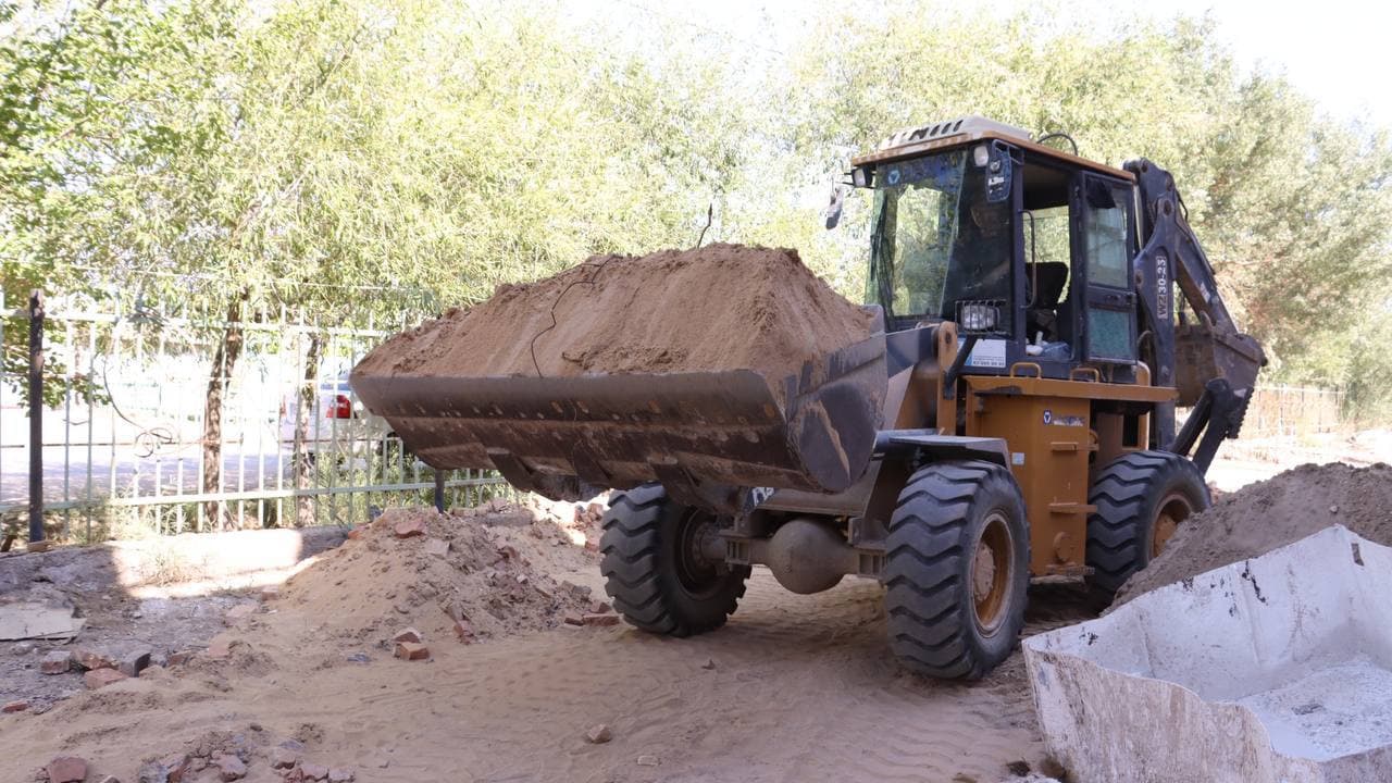 🏫A new additional building is being constructed for School No. 12 in the city of Nukus