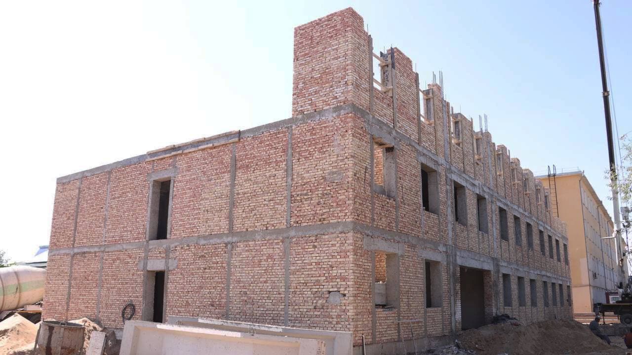 🏫A new additional building is being constructed for School No. 12 in the city of Nukus