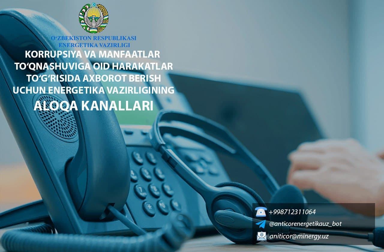 Korrupsiya va manfaatlar to‘qnashuvi holatlari haqida xabar bering!