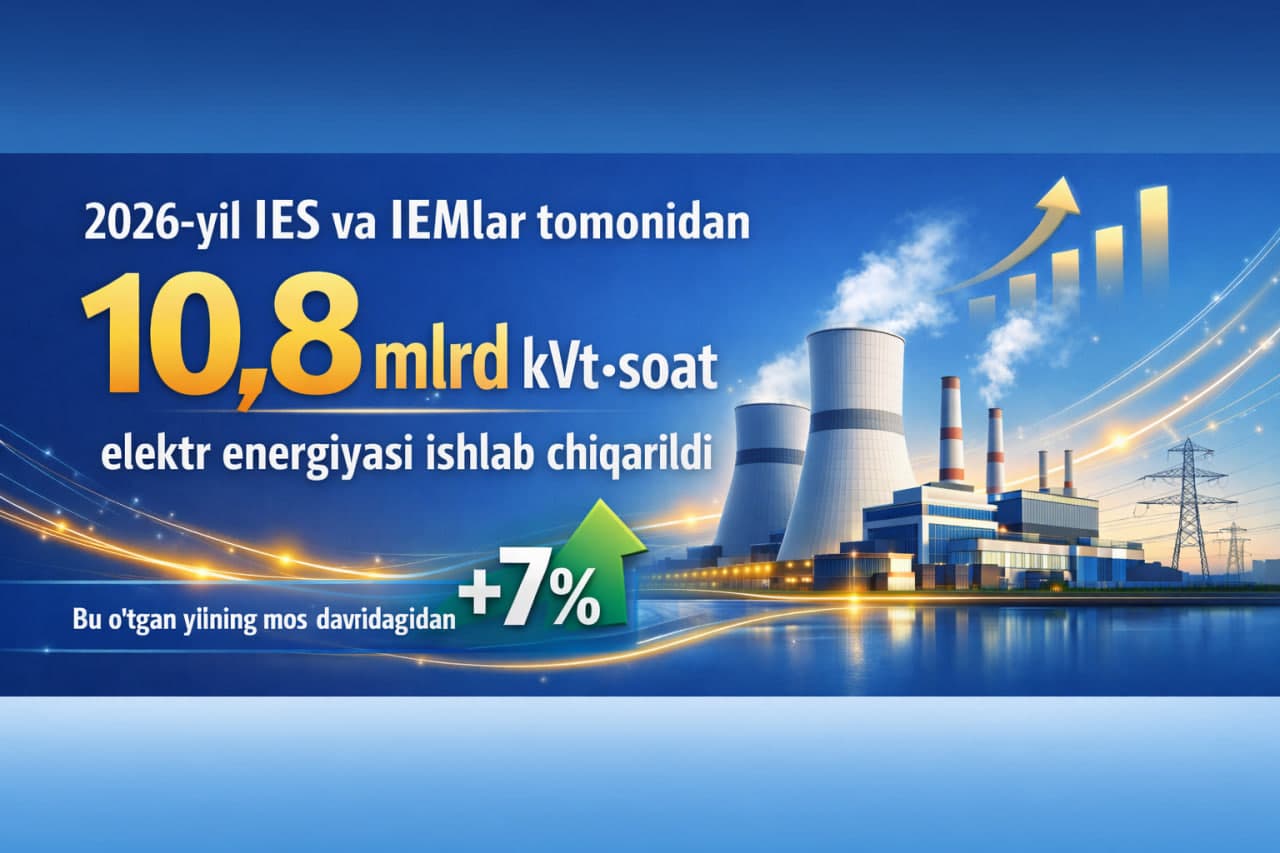 В 2026 году ТЭС и ТЭЦ выработали 10,8 млрд кВт·ч электроэнергии, что на 7% больше, чем за аналогичный период прошлого года