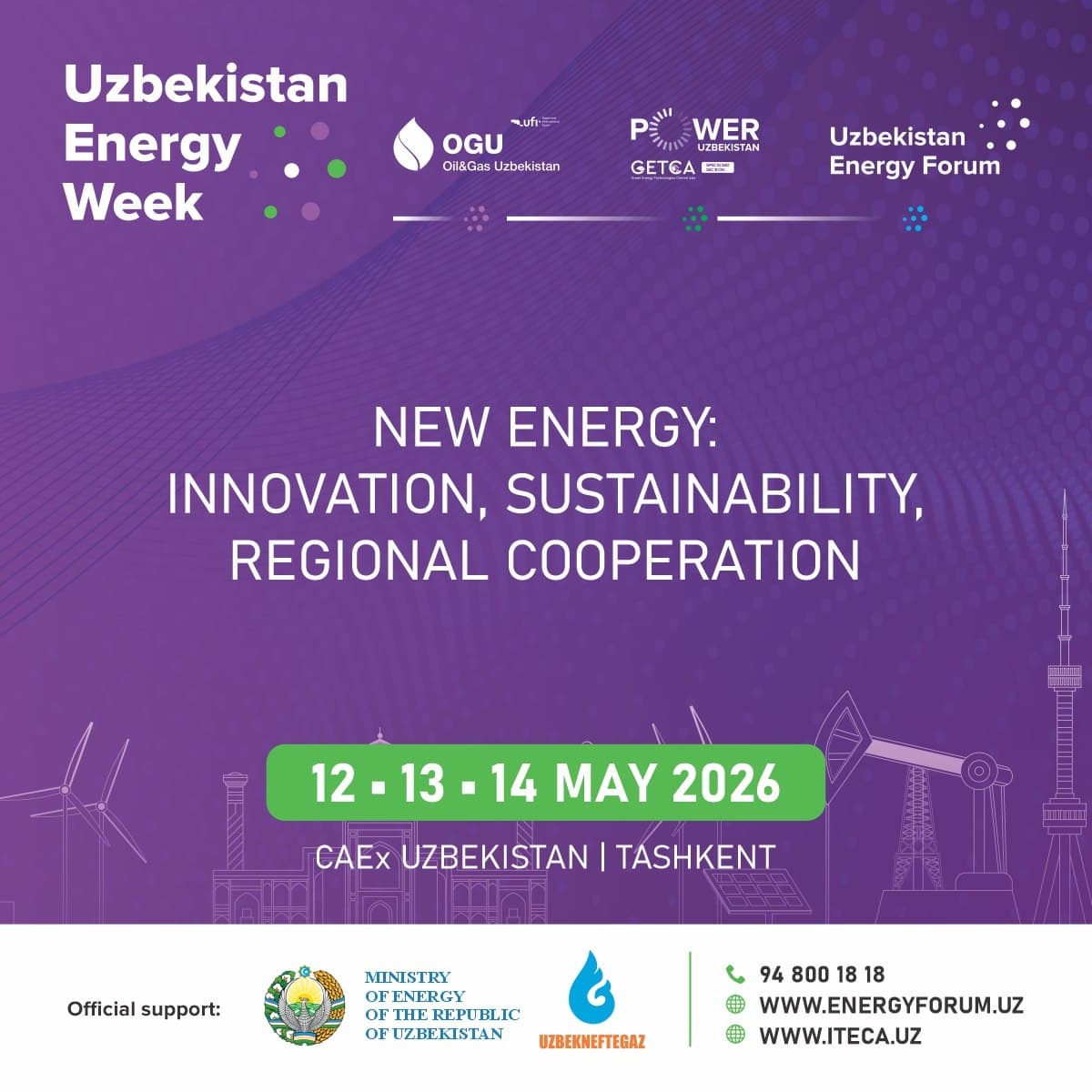 Uzbekistan Energy Week will be held in Tashkent from May 12 to 14, 2026