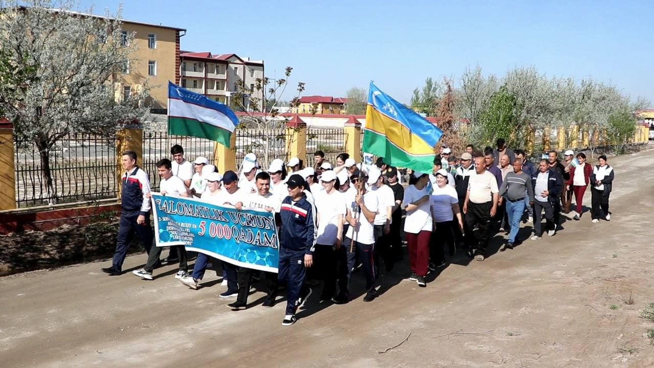 Bugun 2-son Respublikalik ruhiy va asab kasalliklari dispanserida “Sog‘ tanda — sog‘lom aql” shiori ostida 5000 qadam marafoni tashkil etildi.