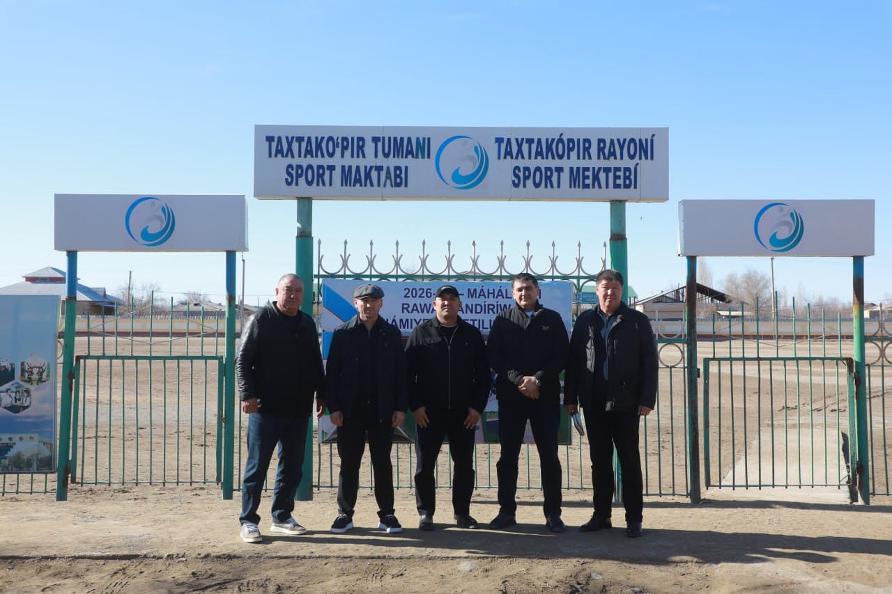 O‘zbekiston kurash federatsiyasi vakillari Taxtako‘pir tumani sport maktabida bo‘ldi
