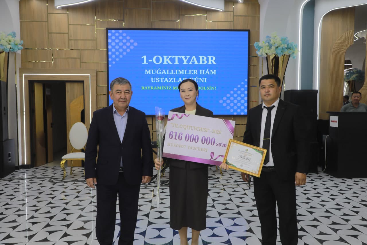 Taxtakópir rayonında Muǵallimler hám ustazlar kúni múnásibeti menen saltanatlı bayram ilajı bolıp ótti