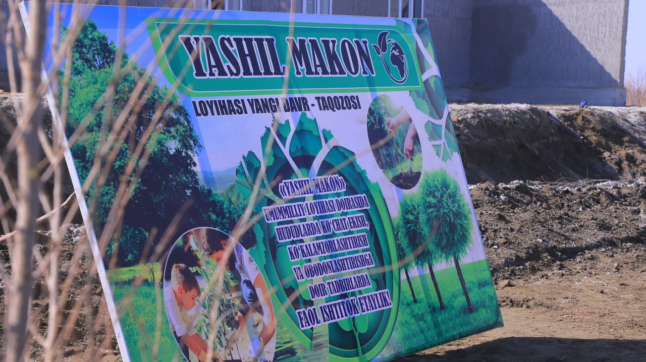 Qorako‘l tumanida “Yashil makon” loyihasi doirasida ko‘chat ekish ishlari davom etmoqda