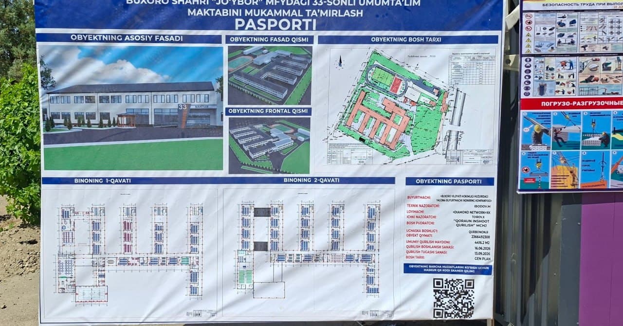 Energiya tejamkor texnologiyalar asosida 33-umumta'lim maktab rekonstruksiya qilinmoqda
