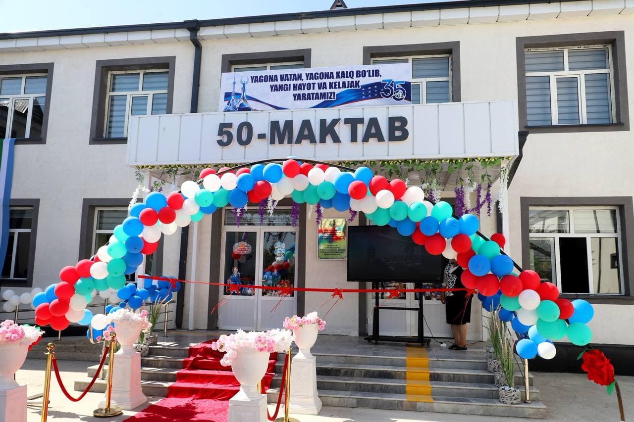 Qo‘lba qishlog‘idagi 50-maktab binosi mukammal ta’mirdan so‘ng foydalanishga topshirildi