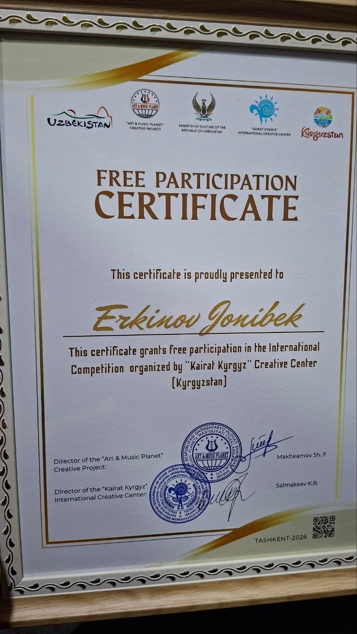 Olotlik yosh isteʼdodlar xalqaro tanlovda yuksak natijalarga erishdi.