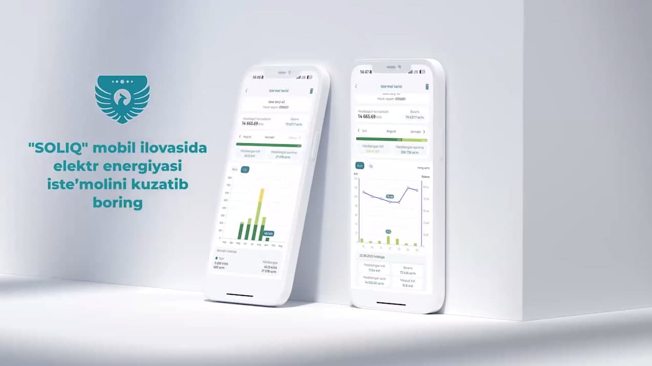 "Soliq" mobil ilovasida foydalanuvchilar elektr energiyasi iste’molini kuzatishlari mumkin