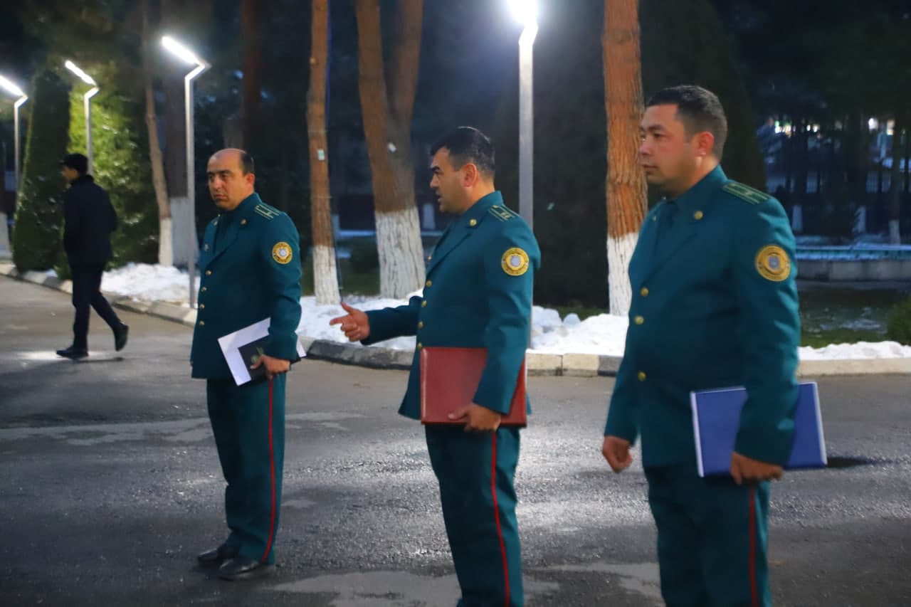 Line Inspection Held in Fergana District Before Night Duty