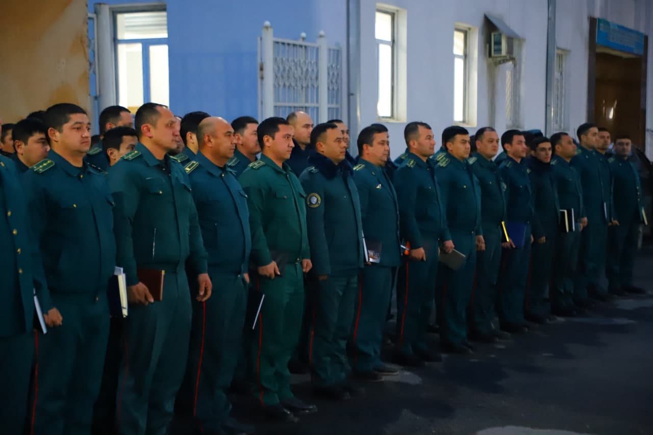 Line Inspection Held in Fergana District Before Night Duty