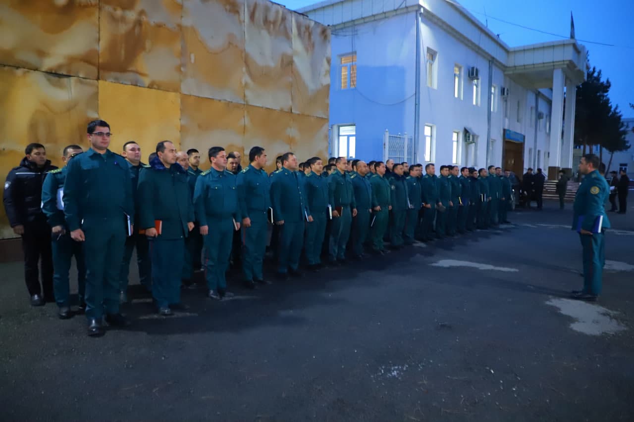 Line Inspection Held in Fergana District Before Night Duty