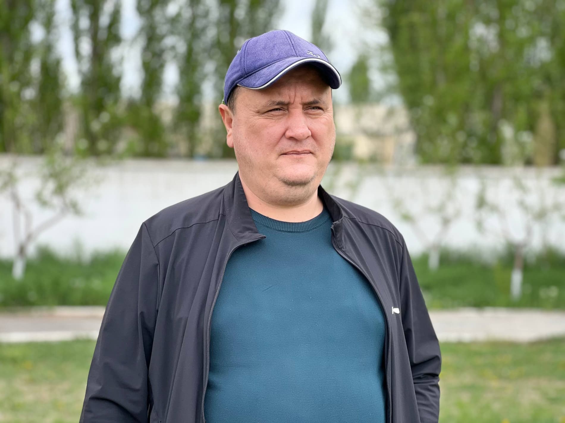 Football field of a sports school in Fergana district studied