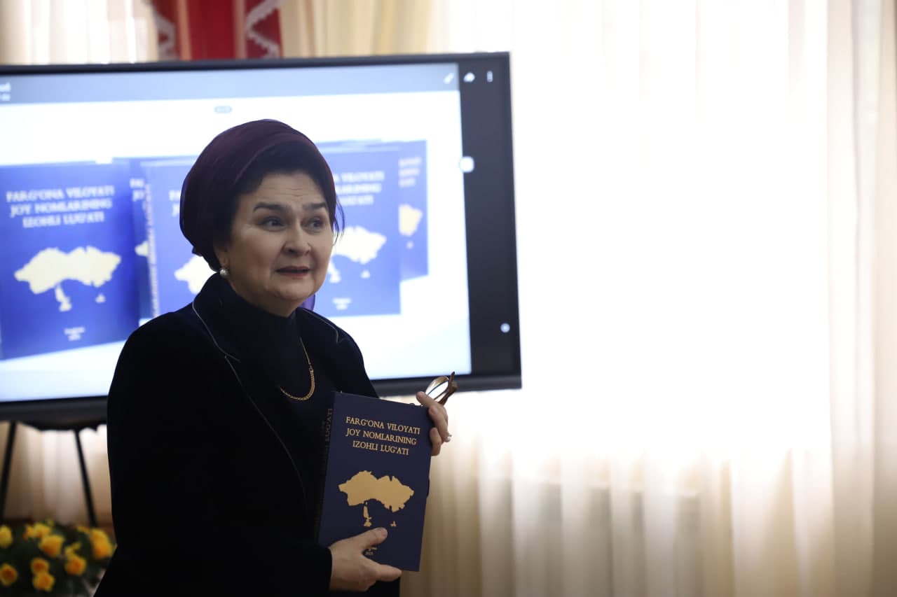 Марғилон шаҳрида “Фарғона вилояти жой номларининг изоҳли луғати” китобининг тақдимоти ўтказилди