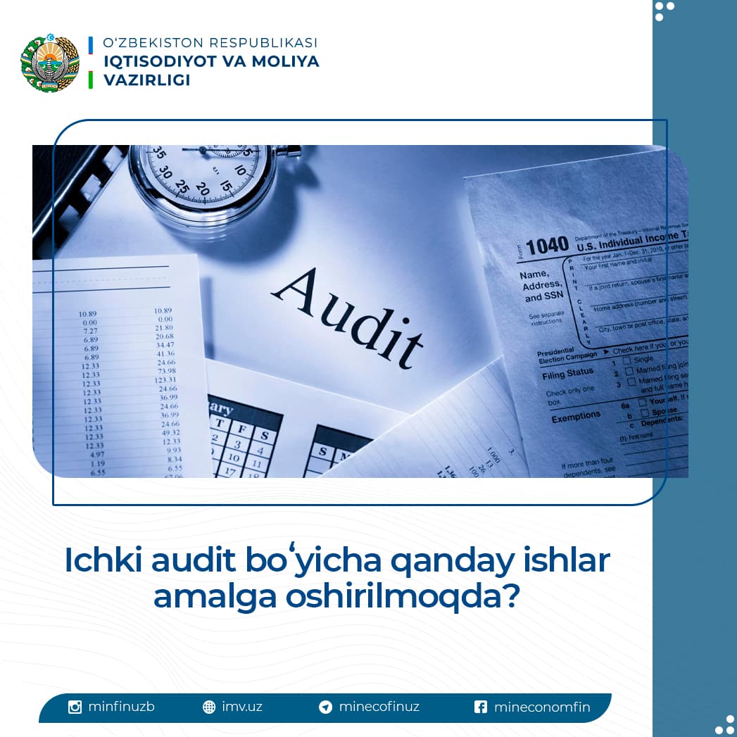 Ichki audit bo‘yicha qanday ishlar amalga oshirilmoqda?