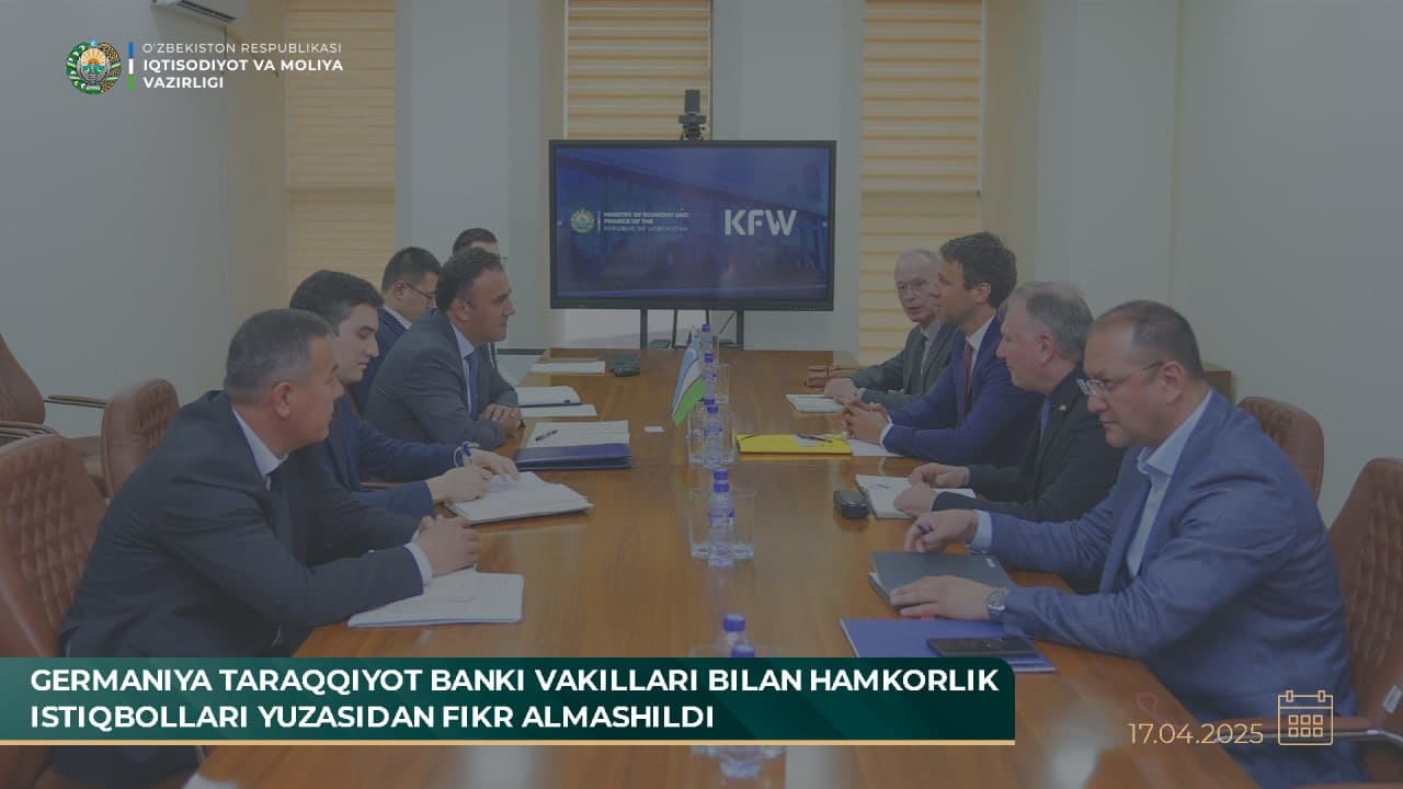 Германия тараққиёт банки вакиллари билан ҳамкорлик истиқболлари юзасидан фикр алмашилди