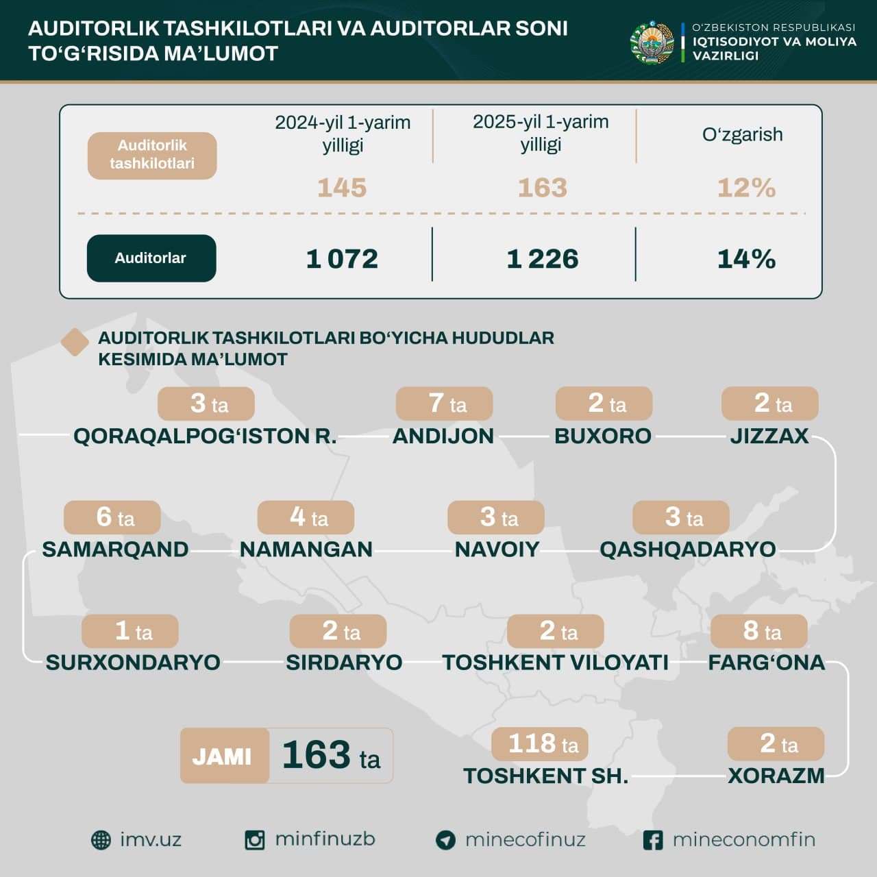 Work carried out in the field of audit activity in the first half of 2025