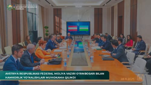 Avstriya Respublikasi Federal Moliya vaziri o‘rinbosari bilan hamkorlik yo‘nalishlari muhokama qilindi