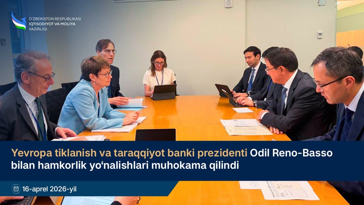 Yevropa tiklanish va taraqqiyot banki prezidenti Odil Reno-Basso bilan hamkorlik yo‘nalishlari muhokama qilindi