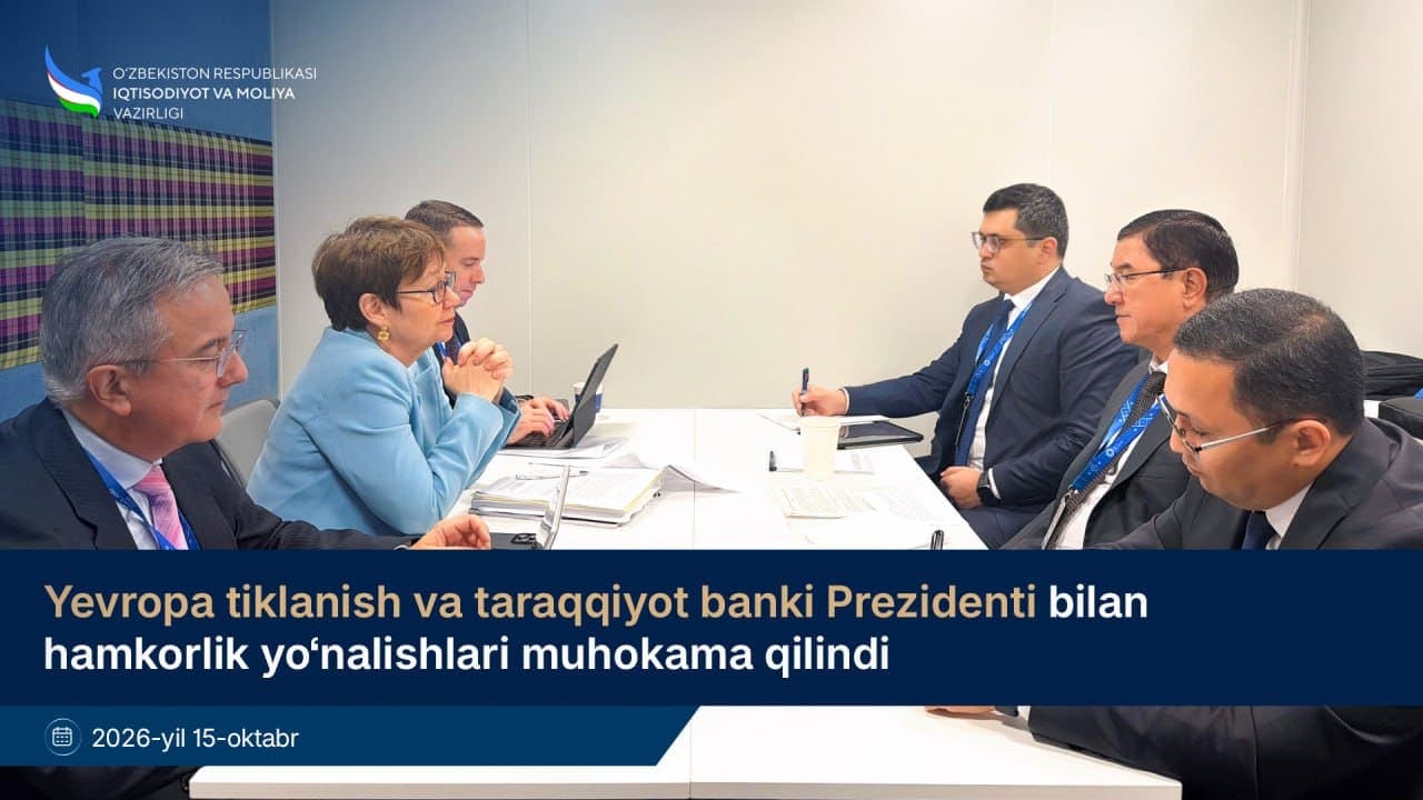 Yevropa tiklanish va taraqqiyot banki Prezidenti bilan hamkorlik yo‘nalishlari muhokama qilindi