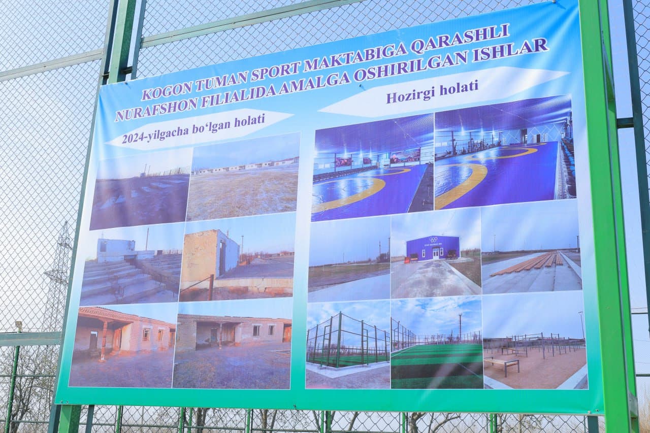 Xabaringiz bor, Davlatimiz rahbari tomonidan mamlakatimizda yoshlarni jismoniy chiniqtirish, ularning sport sohasida qobiliyatini namoyon qilishlari uchun zarur sharoitlar yaratish yangicha tizimda amalga oshirilmoqda. Ayni sohadagi ishlarni jadal rivojla