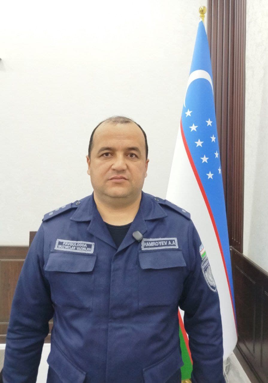 Peshku tuman Favqulodda vaziyatlar bo'limi boshlig'i kapitan A.Hamroyevning murojaati.