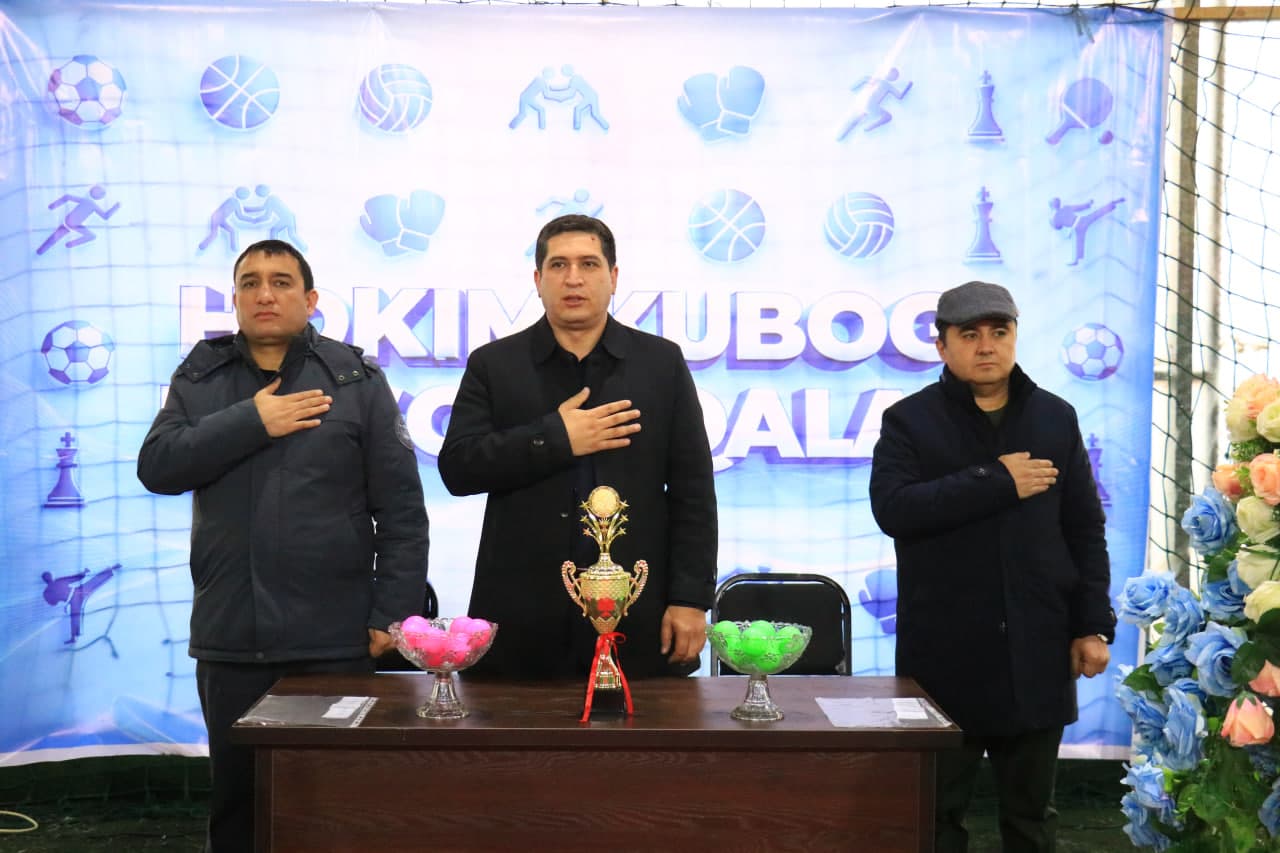MINI FUTBOL BO‘YICHA YOSHLAR O‘RTASIDA “TUMAN HOKIMI KUBOGI” MUSOBAQASIGA QUR’A TASHLASH MAROSIMI BO‘LIB O‘TDI.