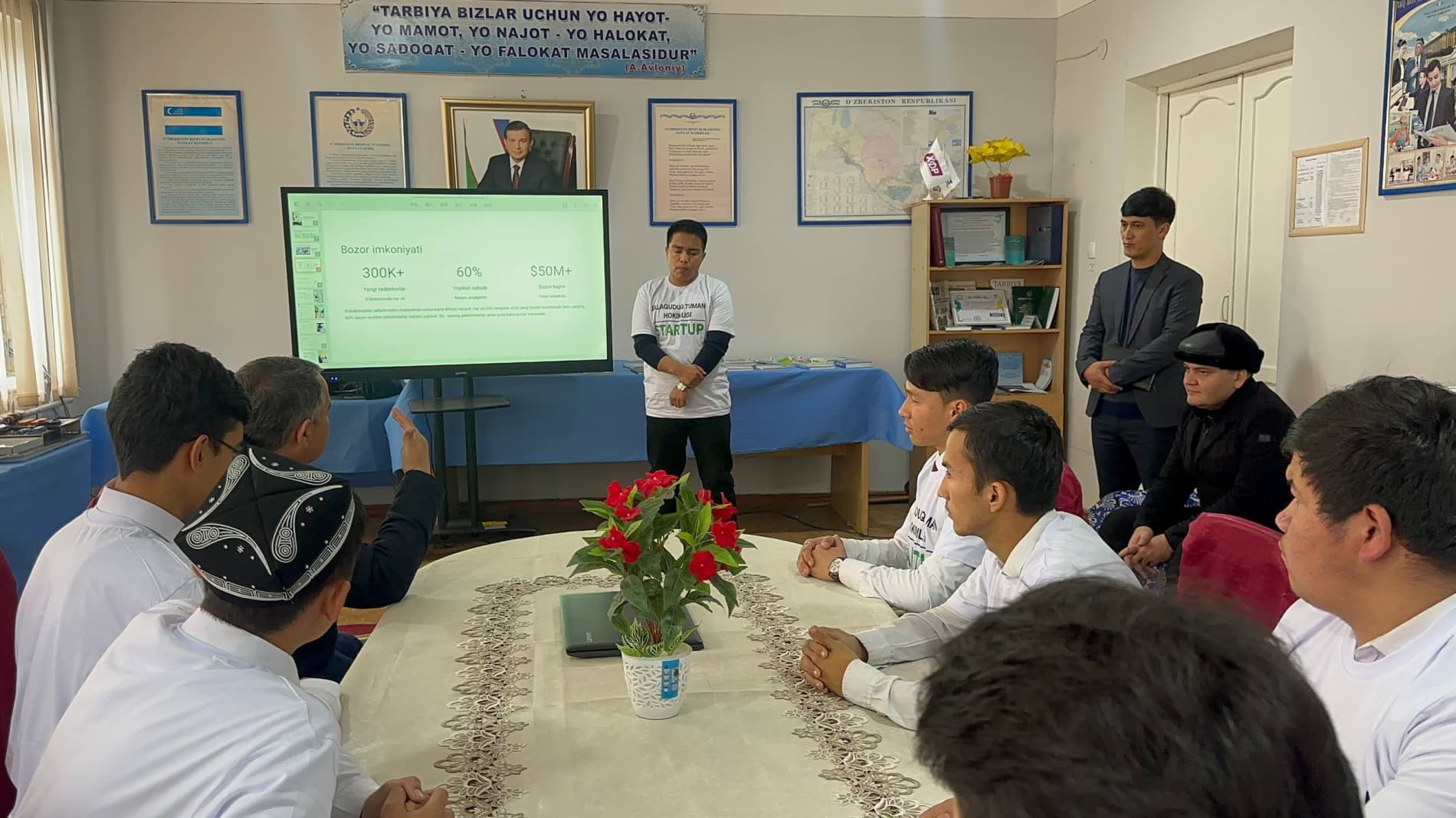 Jalaquduq tumanida yoshlarning startap loyihalari taqdimoti o‘tkazildi
