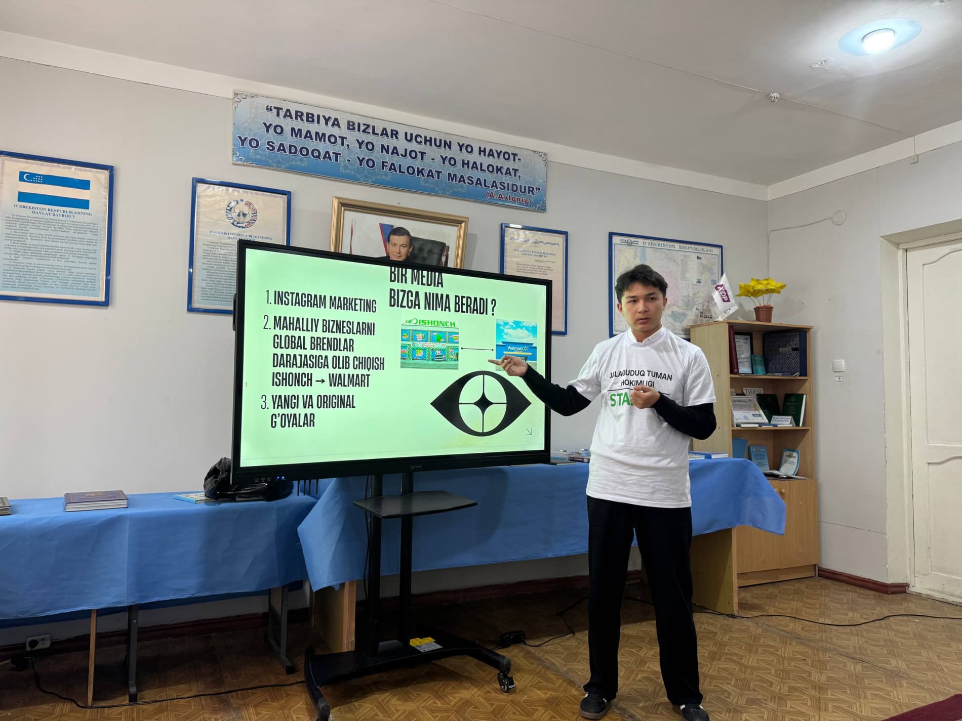 Jalaquduq tumanida yoshlarning startap loyihalari taqdimoti o‘tkazildi