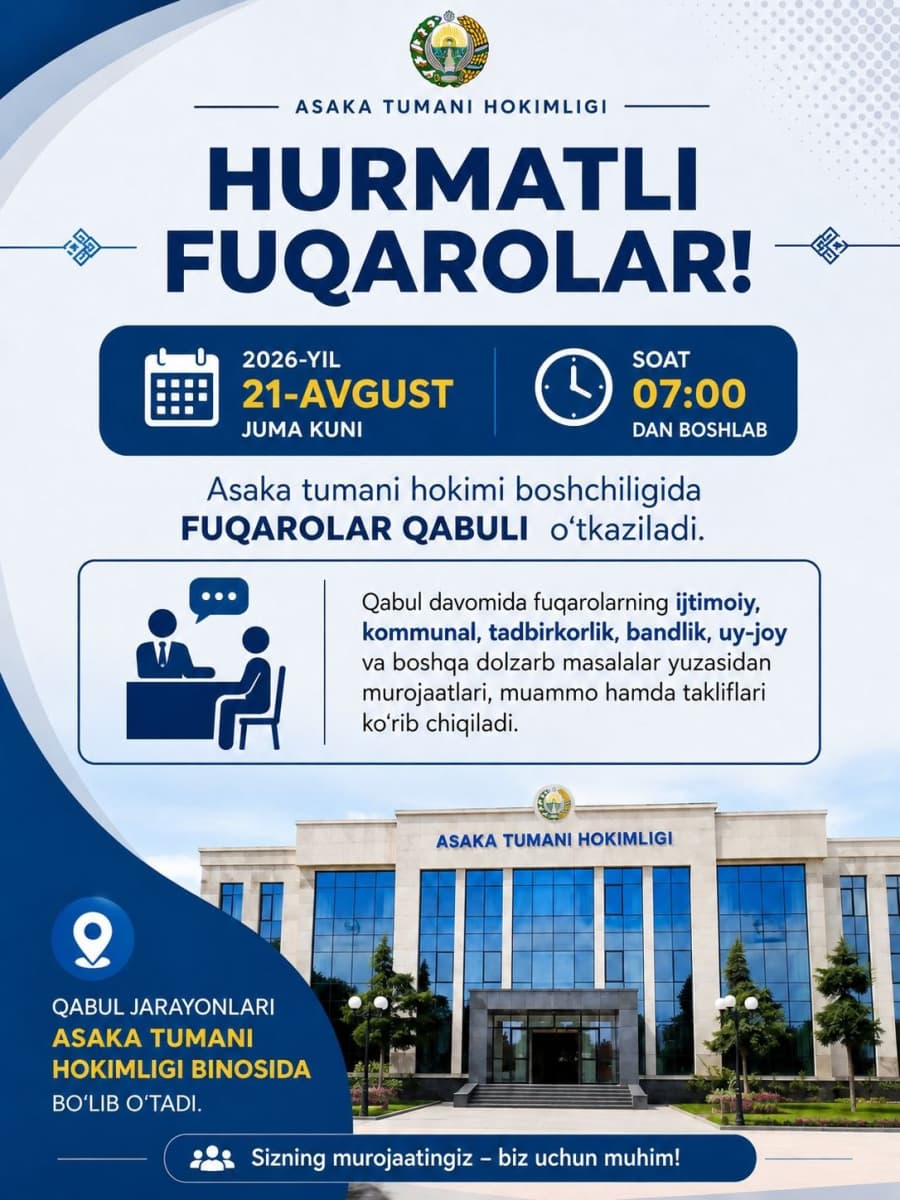 Аҳоли мурожаатлари юзасидан қабул