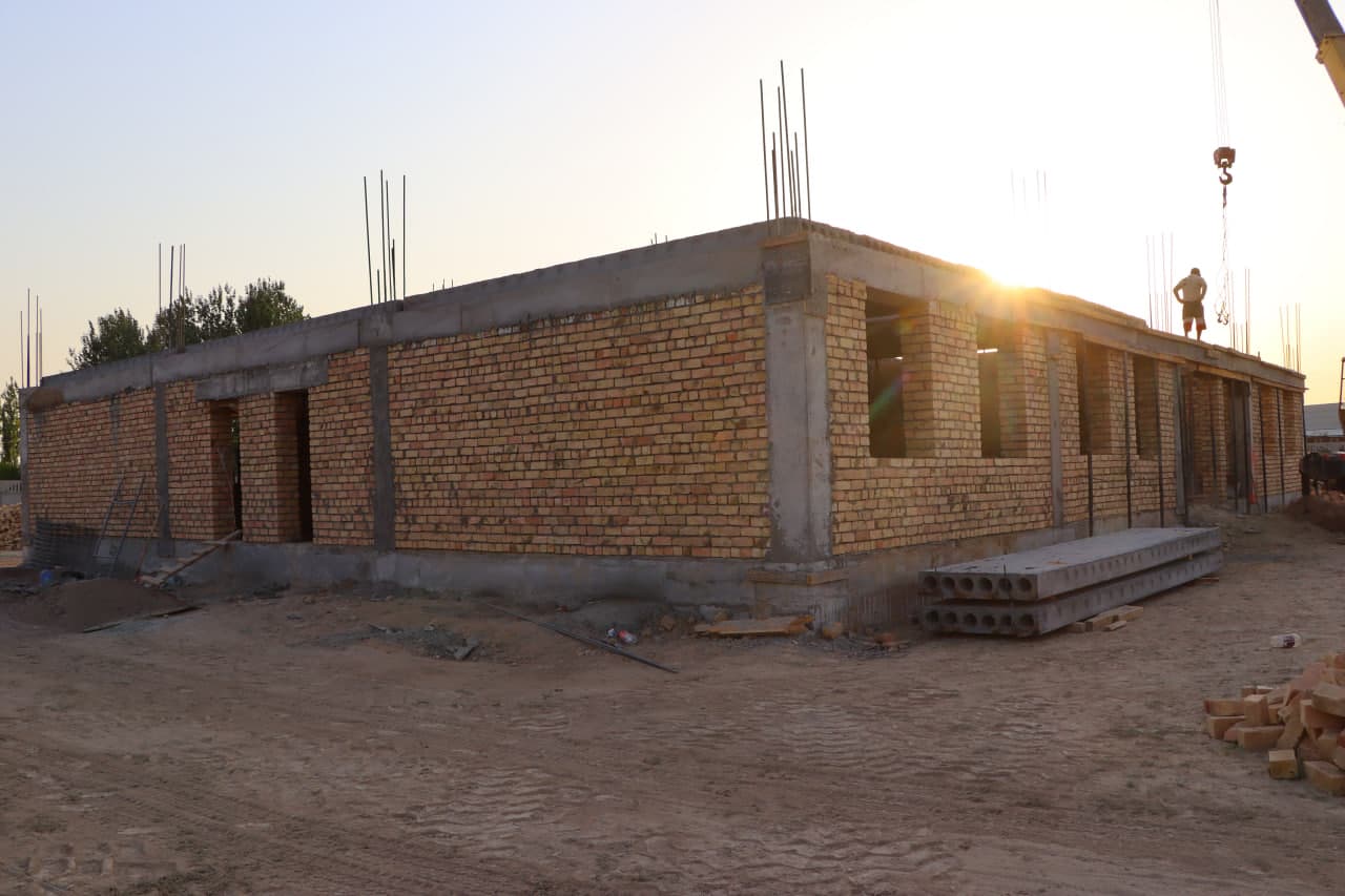 Construction work is underway at educational institutions in Saikhunabad district